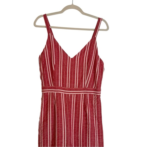 Anthropologie Tank Wide Leg Jumpsuit Red White Small Petite Contemporary Beach - Picture 2 of 5